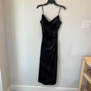 Vintage La Belle Women’s Y2K Animal Print Velvet Maxi Dress Size Large